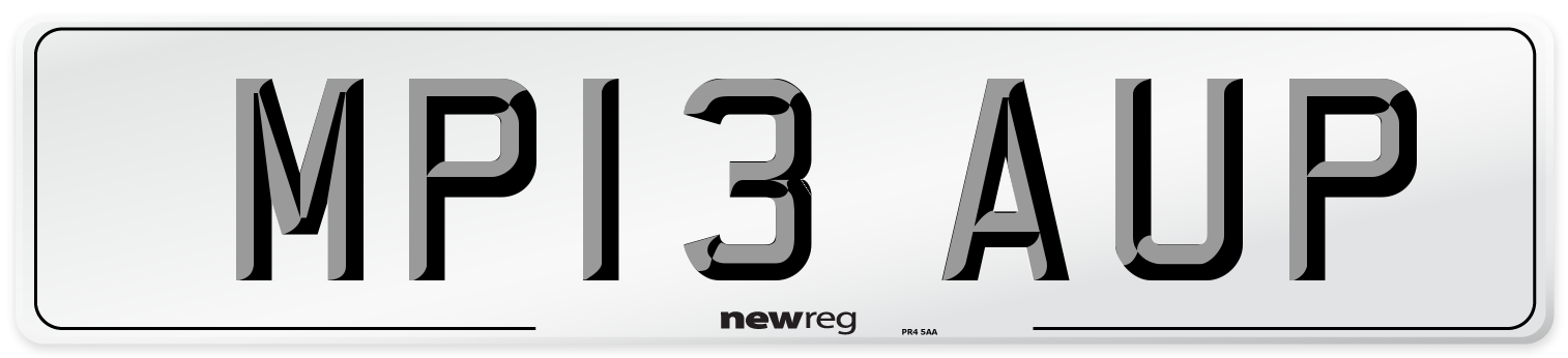 MP13 AUP Number Plate from New Reg